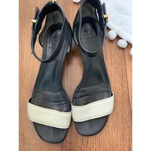 Tory Burch leather strap Sandel with block heel